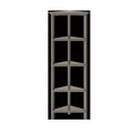 60" Washed Grey Solid Wood Corner Bookcase